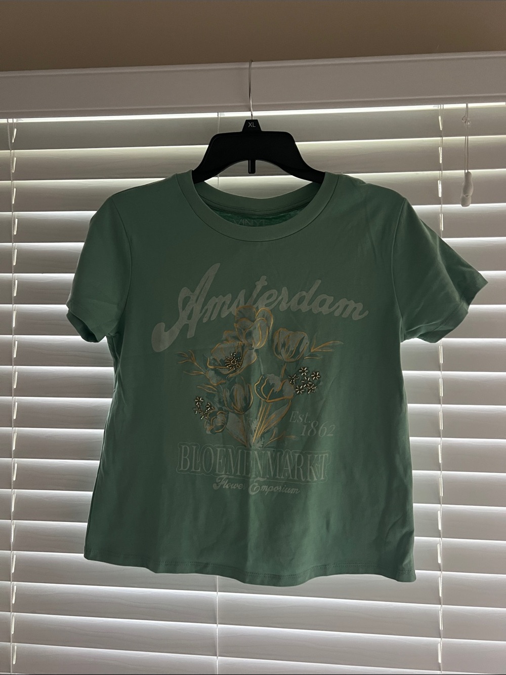 T.J.Maxx Mint Green Amsterdam Graphic Short Sleeve Tee Size M